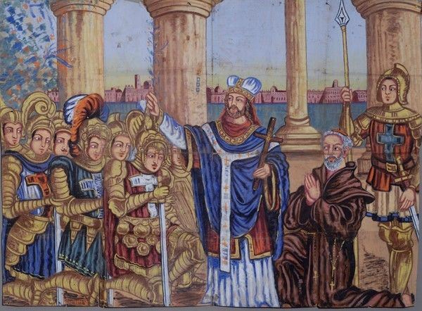 Il papa predica e benedice la crociata