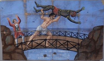 Orlando Pazzo Getta nel Fiume Rodomonte