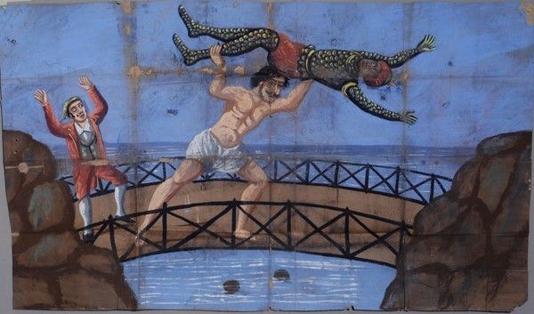 Orlando pazzo getta nel fiume  Rodomonte