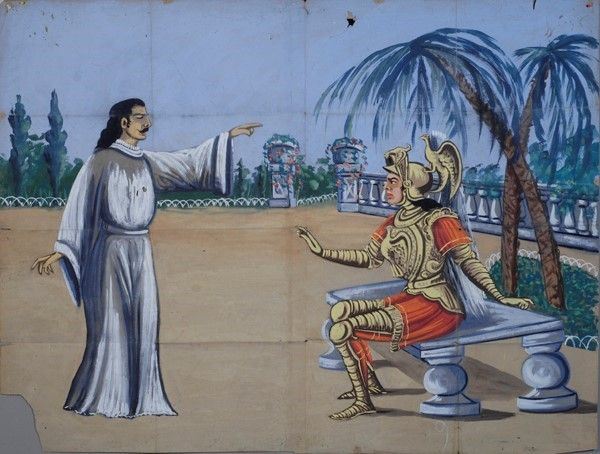 L'anima di Ettore, fa fuggire Argorante dell'iincanto della maga Colomba  - Auction Collezioni di cartelloni dell'opera dei pupi siciliani - I - Galleria Pananti Casa d'Aste