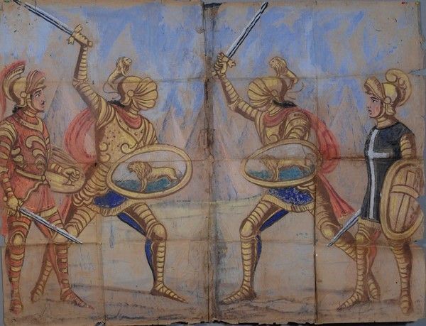 I due Tigreleone  - Asta Collezioni di cartelloni dell'opera dei pupi siciliani - I - Galleria Pananti Casa d'Aste