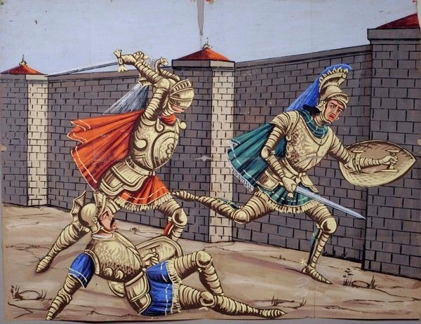 Asteneatte salva il sovrano e bastona e perseguita terribilmente  Pirro