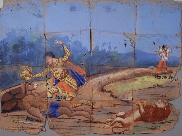 Pulicane morte  - Asta Collezioni di cartelloni dell'opera dei pupi siciliani - I - Galleria Pananti Casa d'Aste