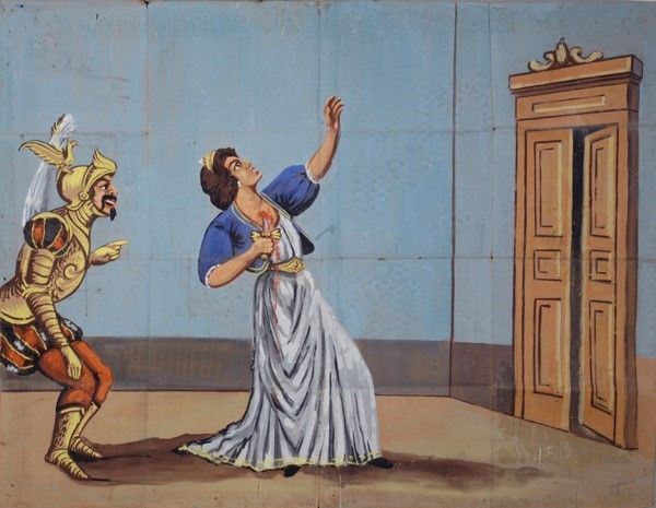 Morte di Angelica  - Asta Collezioni di cartelloni dell'opera dei pupi siciliani - I - Galleria Pananti Casa d'Aste