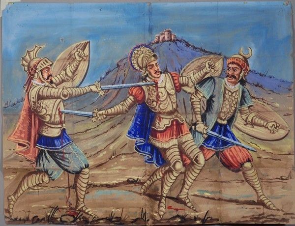 Morte di Idramoro  - Auction Collezioni di cartelloni dell'opera dei pupi siciliani - I - Galleria Pananti Casa d'Aste