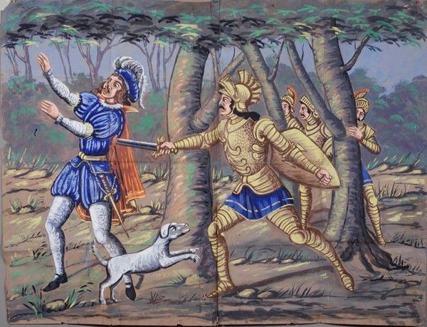 Morte di don Buoso assasinato  - Auction Collezioni di cartelloni dell'opera dei pupi siciliani - I - Galleria Pananti Casa d'Aste