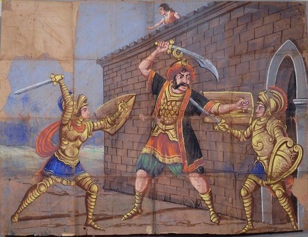 Cladinoro e Carinta salva Alda  - Auction Collezioni di cartelloni dell'opera dei pupi siciliani - I - Galleria Pananti Casa d'Aste