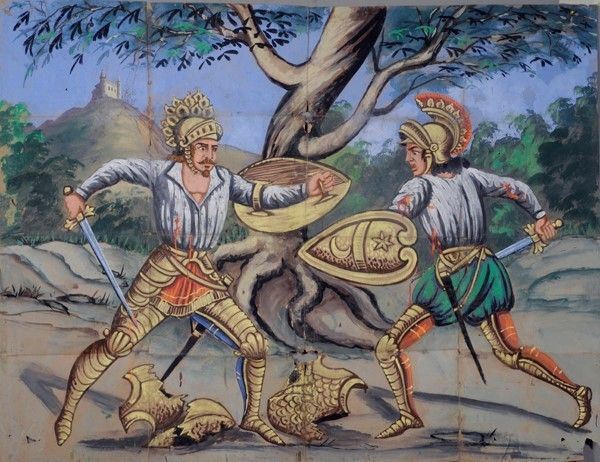 Resa di Fierabba sotto Oliviero  - Auction Collezioni di cartelloni dell'opera dei pupi siciliani - I - Galleria Pananti Casa d'Aste