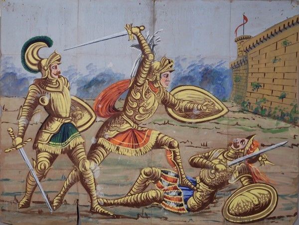 Guidone prende prigioniero il Balano  - Auction Collezioni di cartelloni dell'opera dei pupi siciliani - I - Galleria Pananti Casa d'Aste