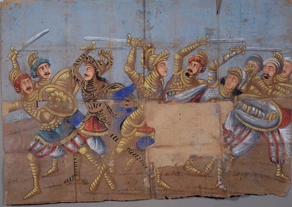 Trovato perseguita e bastona Zanclea  - Auction Collezioni di cartelloni dell'opera dei pupi siciliani - I - Galleria Pananti Casa d'Aste