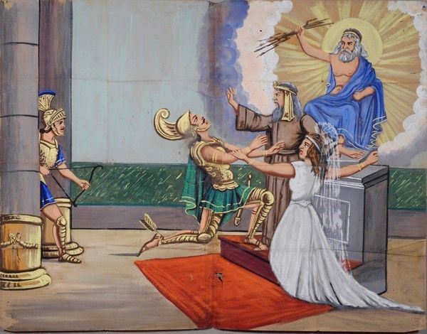 Alessandro Paride con dardo uccide Achille