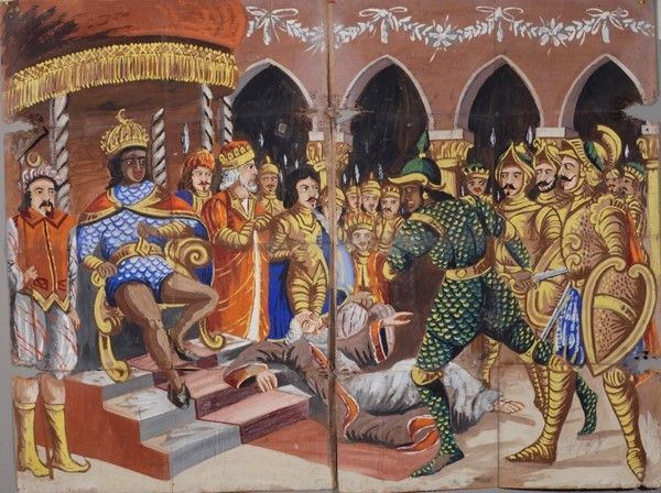 Consiglio di Agramante con la morte del vecchio di Caramanda