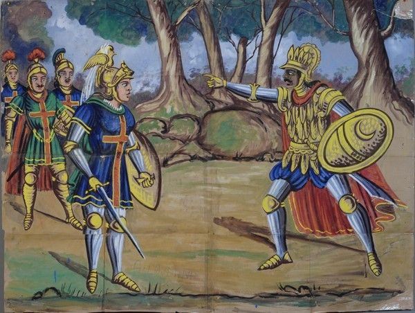Passaggio di Evangelina da Minez  - Auction Collezioni di cartelloni dell'opera dei pupi siciliani - I - Galleria Pananti Casa d'Aste