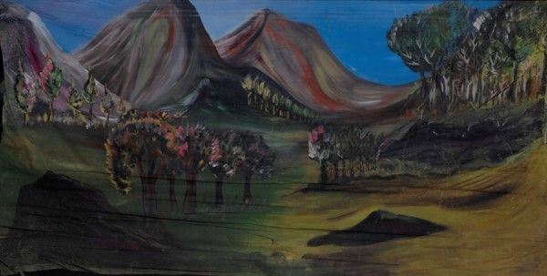 Bosco con montagna  - Auction Collezioni di cartelloni dell'opera dei pupi siciliani - I - Galleria Pananti Casa d'Aste