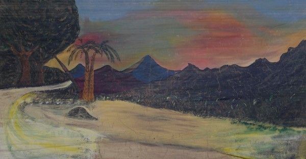 Bosco con strada  - Auction Collezioni di cartelloni dell'opera dei pupi siciliani - I - Galleria Pananti Casa d'Aste