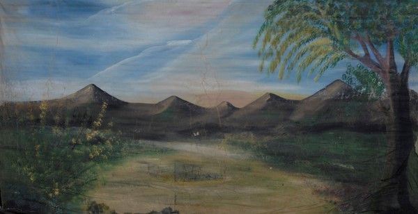 Veduta montagne  - Asta Collezioni di cartelloni dell'opera dei pupi siciliani - I - Galleria Pananti Casa d'Aste