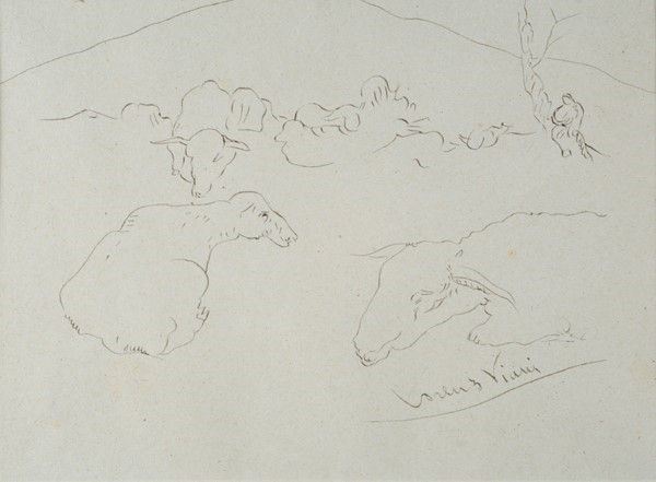 Lorenzo Viani - Pastore con Gregge