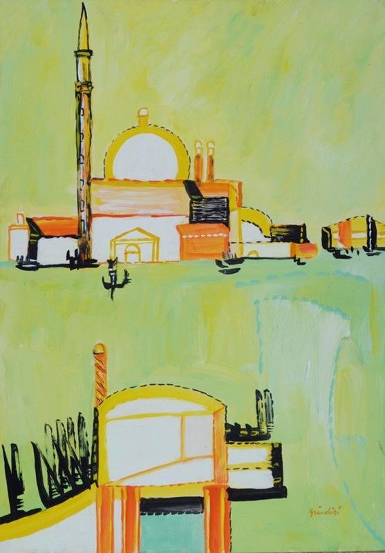 Remo Brindisi : La Salute  - Tempera su carta riportata su tela - Asta Arte moderna e contemporanea, Grafica ed edizioni - Galleria Pananti Casa d'Aste