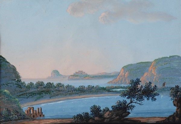 Anonimo, inizi XIX sec. - Lago d'Averno a Baia