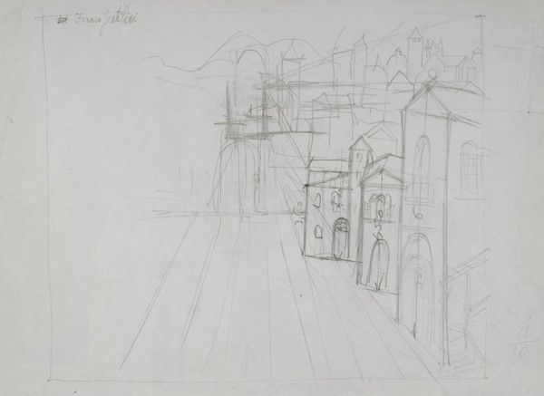 Franco Gentilini - Abbozzo per scenografia