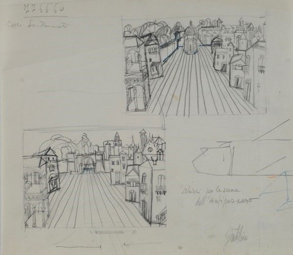 Franco Gentilini - Abbozzo per Scenografia
