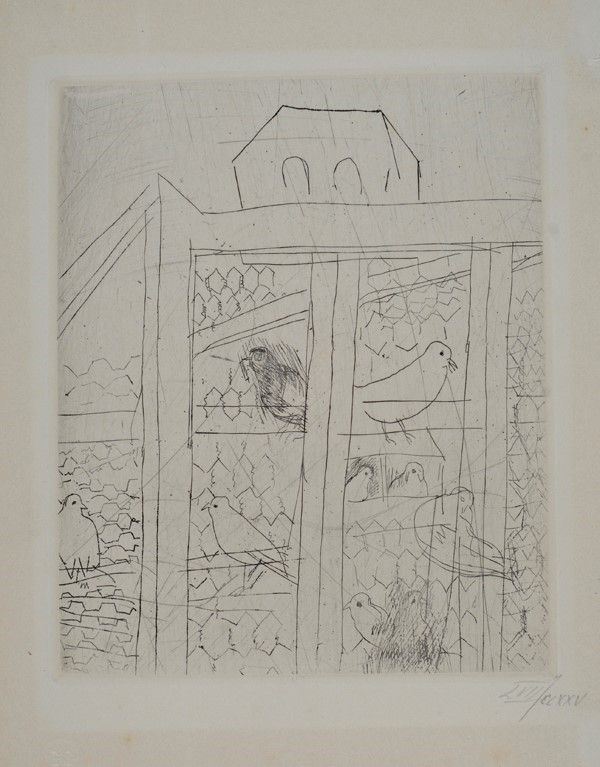 Raoul Dufy : Voliera  - Acquaforte - Asta GRAFICA ED EDIZIONI - Galleria Pananti Casa d'Aste