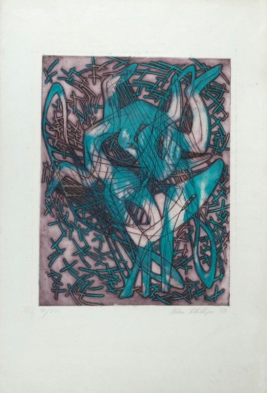 Helen Phillips : Senza titolo  (1953)  - Acquaforte a colori - Auction Arte moderna e contemporanea, Grafica ed edizioni - Galleria Pananti Casa d'Aste