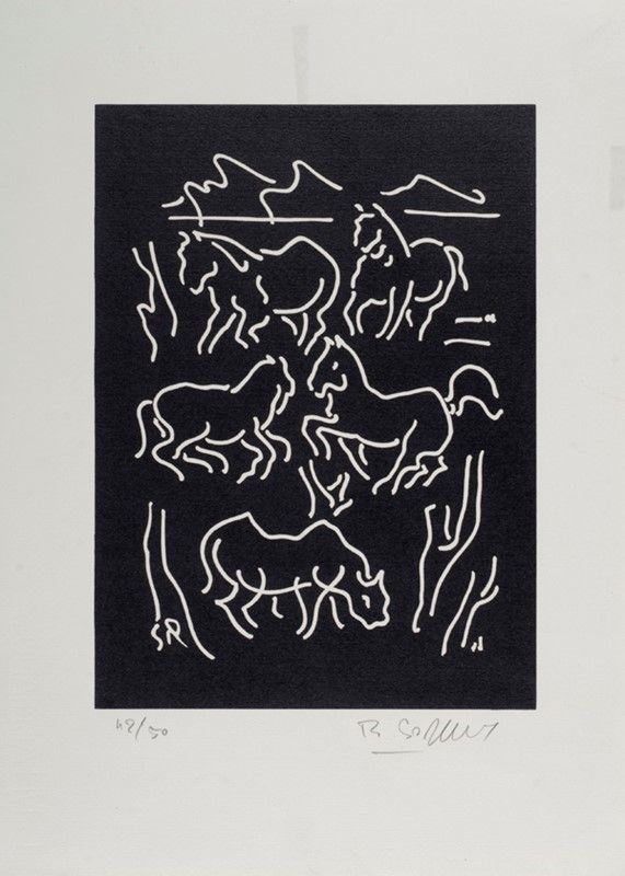 Renzo Sommaruga : Mondo libero  (1956)  - Lineoleografia su carta Fabriano - Auction GRAFICA ED EDIZIONI - Galleria Pananti Casa d'Aste
