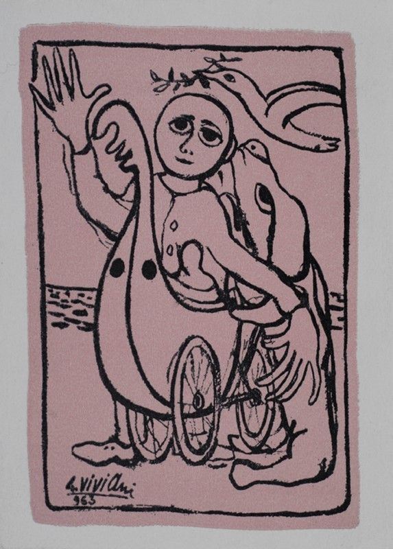 Giuseppe Viviani,Claudio Viviani : Senza titolo  - Litografia - Auction Arte moderna e contemporanea, Grafica ed edizioni - Galleria Pananti Casa d'Aste