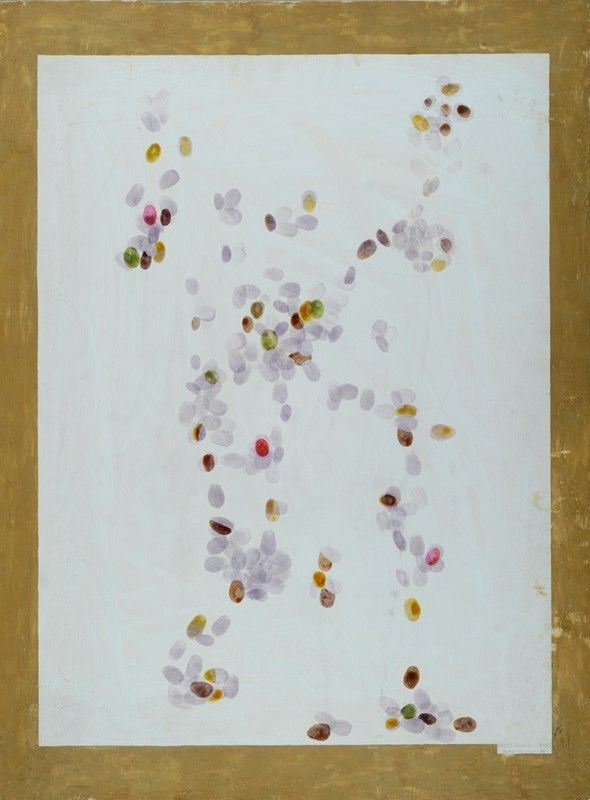 Anonimo, XX sec. : Impronte  - Olio su tavola - Asta AUTORI DEL XX SEC - Galleria Pananti Casa d'Aste