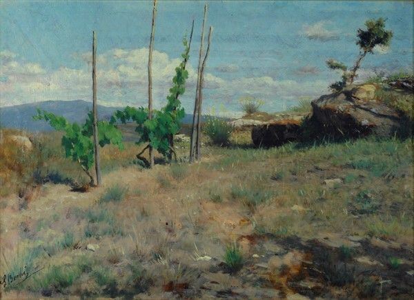 Luigi Bechi - Campagna d'autunno (Paesaggio)