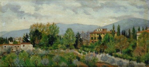 Edoardo Gelli - Paesaggio Toscano (s. Domenico Presso Fiesole)