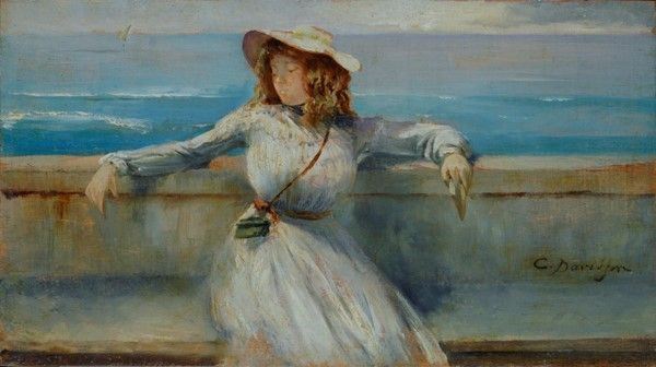 C. Davidson : Donna seduta  - Olio su tavola - Auction Dipinti dal XV al XX sec. e oggetti di antiquariato - Galleria Pananti Casa d'Aste