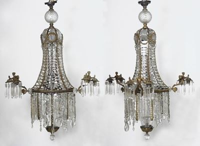 Coppia di Lampadari a Mongolfiera