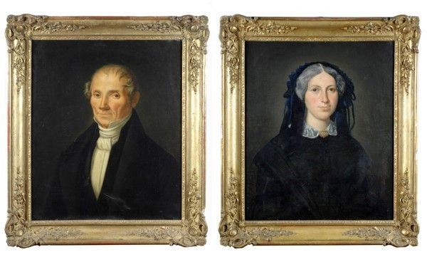 Scuola Inglese, Inizi XIX Sec. - Ritratti di Coniugi