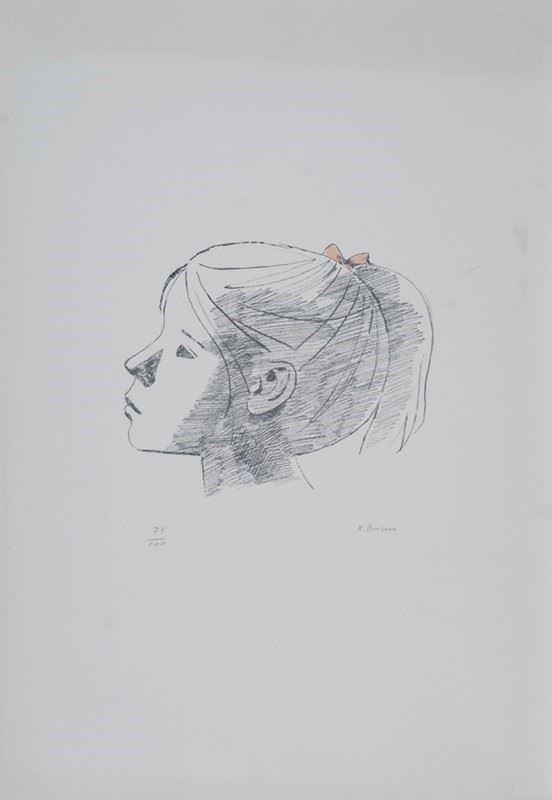 Xavier Bueno : Profile of girl  - Lithography - Auction GRAPHICS, AND EDITIONS - Galleria Pananti Casa d'Aste