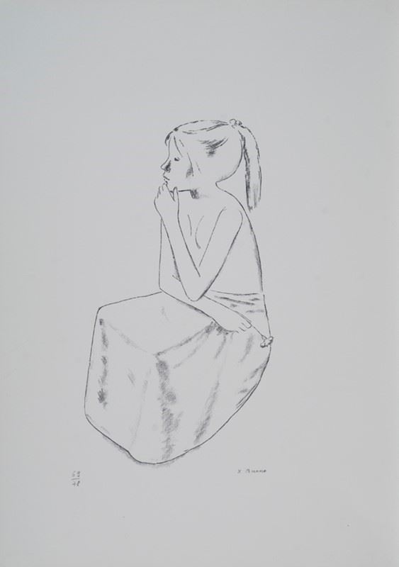 Xavier Bueno - Seated girl