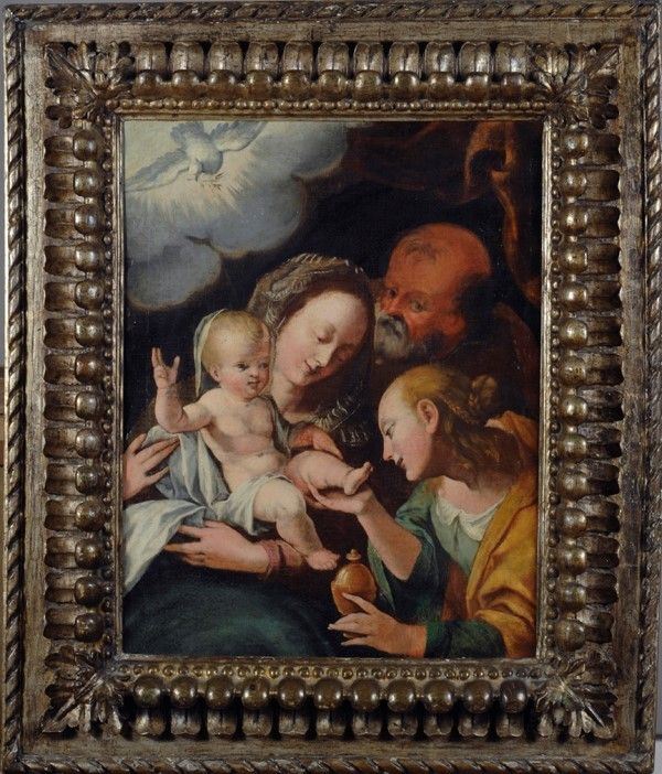 Scuola Emiliana, XVI sec. - Scara famiglia con la Maddalena