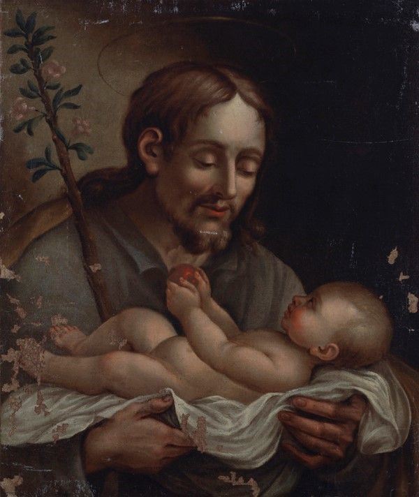 Anonimo, XVIII Sec. - San Giuseppe Col Bambino
