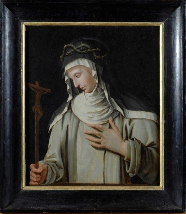 Niccol&#242; Betti : Santa Caterina da Siena  - Olio su tavola (palchettata) - Asta Dipinti dal XV al XX sec. e oggetti di antiquariato - Galleria Pananti Casa d'Aste
