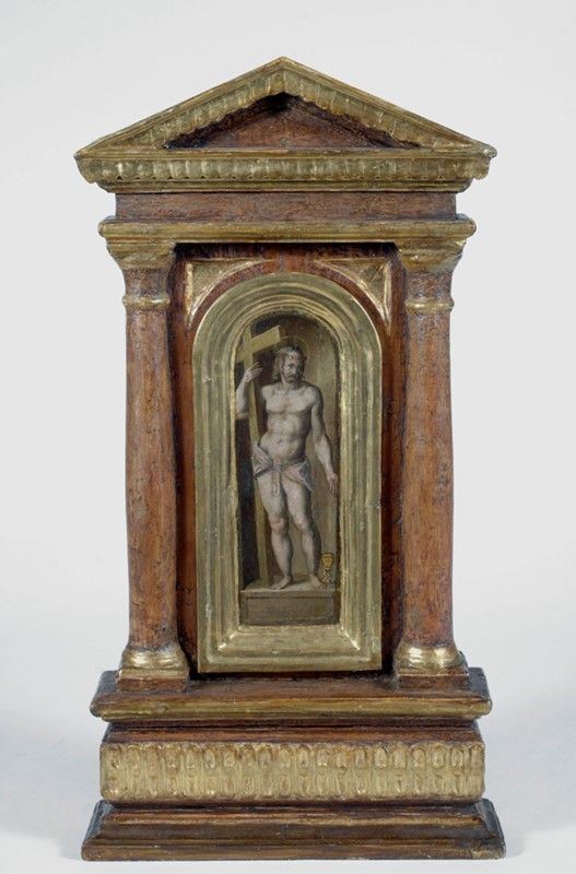 Scuola Fiorentina, XVI sec. : Cristo  - Olio su tavola (sportello) - Auction Dipinti dal XV al XX sec. e oggetti di antiquariato - Galleria Pananti Casa d'Aste
