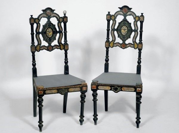 Coppia di sedie  - Asta Dipinti dal XV al XX sec. e oggetti di antiquariato - Galleria Pananti Casa d'Aste