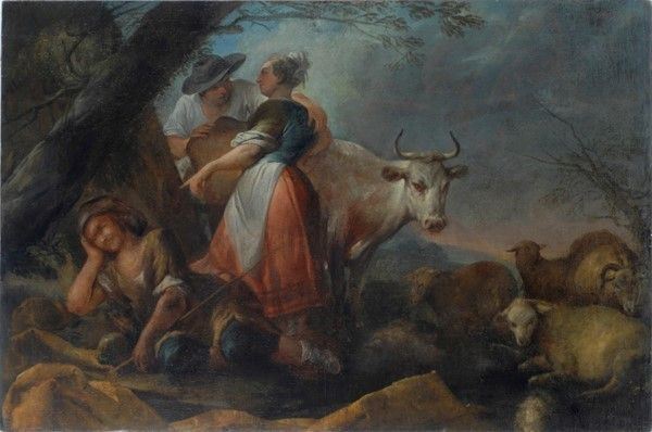 Scuola Veneta, XVIII sec. - Scena pastorale