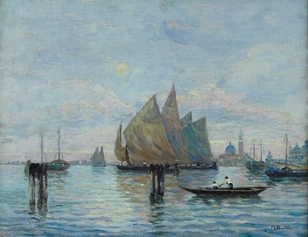 Camillo Bortoluzzi - Barche in Laguna