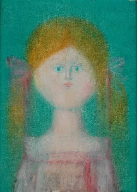 Antonio Bueno : Bambina  - Olio su carta riportata su faesite - Auction Arte moderna e contemporanea, Grafica ed edizioni - Galleria Pananti Casa d'Aste