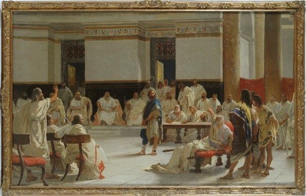 Giuseppe Sciuti - Appio Claudio risponde a Cinea che Pirro esca d'Italia