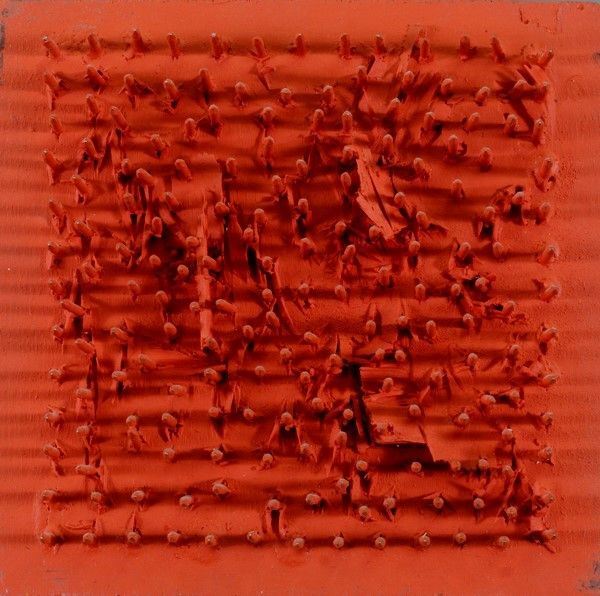 Bernard Aubertin : Chiodi su tavola  (1969)  - Chiodi, acrilico e legno - Asta Arte moderna e contemporanea, Grafica ed edizioni - Galleria Pananti Casa d'Aste