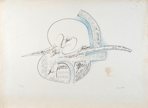 Saul Steinberg : Senza titolo  - Litografia - Asta Autori dell'800-900, Grafica ed Edizioni - I - Galleria Pananti Casa d'Aste