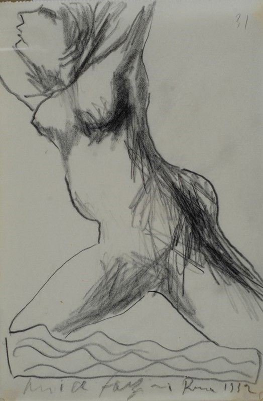 Pericle Fazzini : Nudo  (1932)  - Matita su carta - Asta Autori dell'800-900, Grafica ed Edizioni - I - Galleria Pananti Casa d'Aste