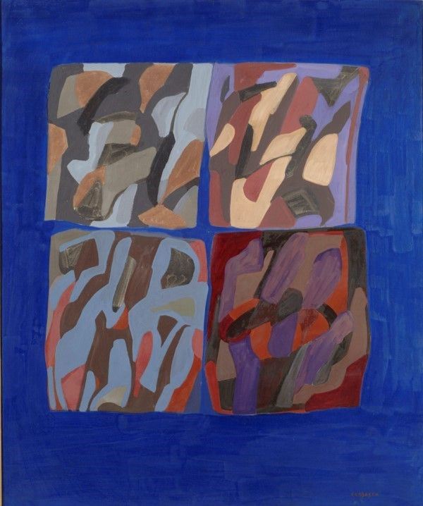 Pietro Consagra : Fondo blu  - Olio su tela - Auction Autori dell'800-900, Grafica ed Edizioni - I - Galleria Pananti Casa d'Aste